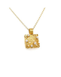 Anhänger mit kleinen Perlen aus 18 Karat Gelbgold