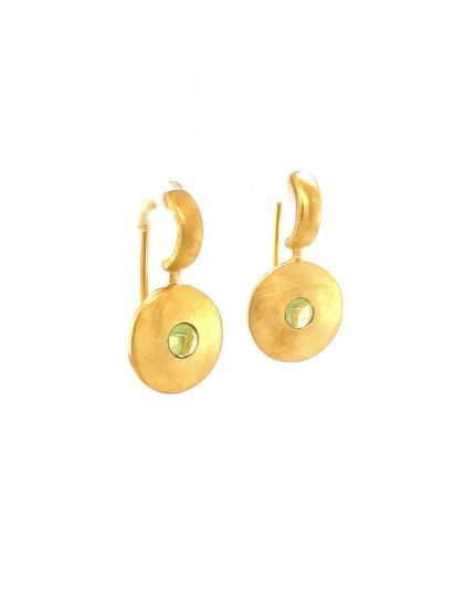 Ohrhänger mit grünem Turmalin aus 18 Karat Gelbgold