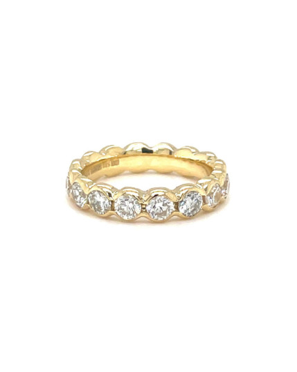 Memoryring mit 16 Brillanten Tw/vs aus 14 Karat Gelbgold