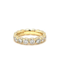 Memoryring mit 16 Brillanten Tw/vs aus 14 Karat Gelbgold