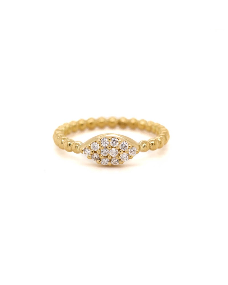 Ring mit weiße Brillanten  navetteförmig