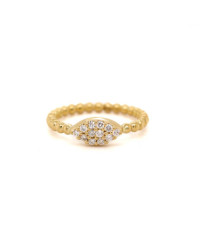 Ring mit weiße Brillanten  navetteförmig
