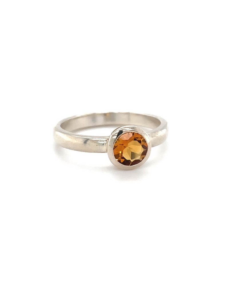 Ring konisch mit Citrin gold 6mm aus 925 Silber