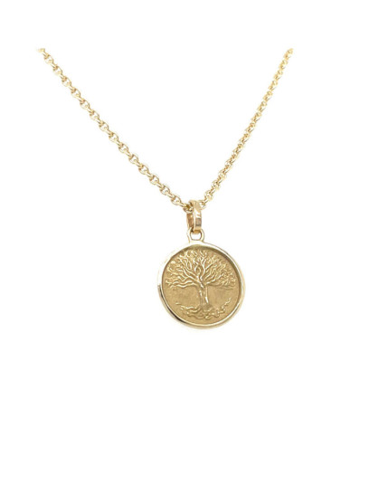 Anhänger mit zartem Lebensbaum aus 14 Karat Gelbgold