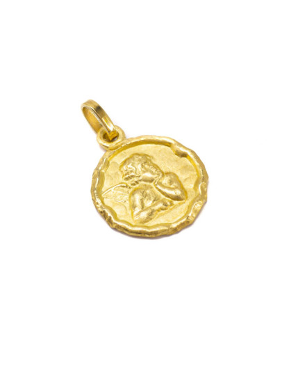 Anhänger mit Raffael-Engel aus 14 Karat Gelbgold