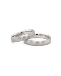 Trauringpaar  Weißgold 4mm breit aus 14 Karat Graugold