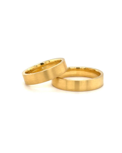 Trauringpaar Gelbgold 5mm breit aus 14 Karat Gelbgold