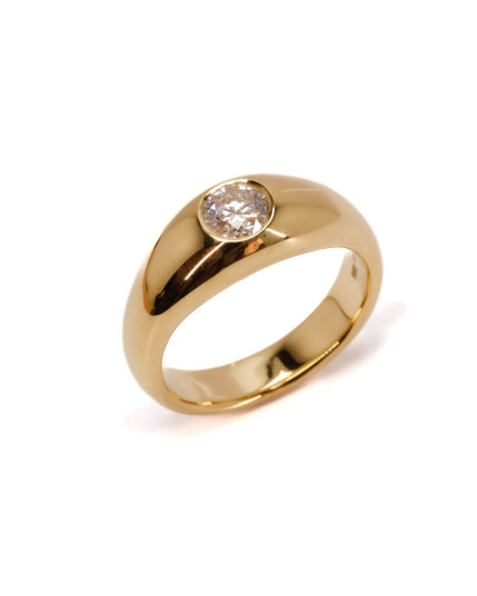 Ring Solitär  mit Brillant aus 18 Karat Gelbgold