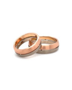 Trauringpaar "together for ever" aus 585 Rotgold und Weißgold