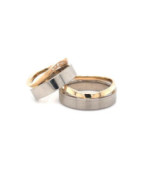 Trauringpaar mit "Schwung" aus 14 Karat Palladiumweißgold & Rose´gold