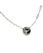 Collier mit Diamant Salt-Pepper Rosenschliff Paperclip-Kette aus 18 Karat Weißgold rhodiniert