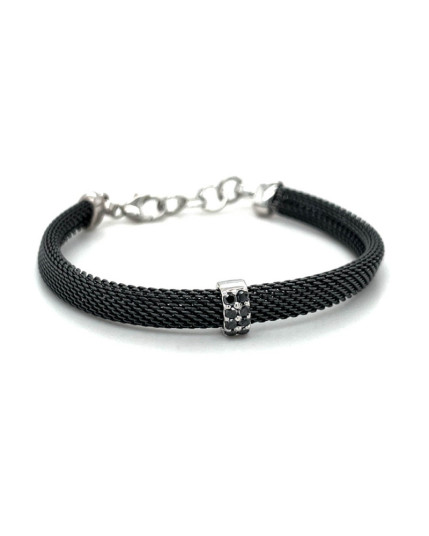 Edelstahlarmband mit schwarze Brillanten