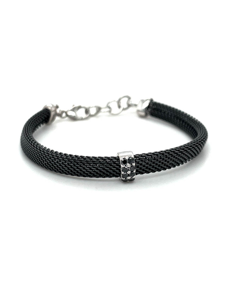 Edelstahlarmband mit schwarze Brillanten