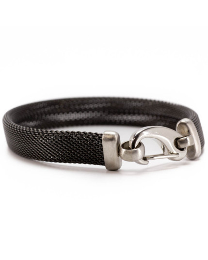 Armschmuck Edelstahl schwarz Ansätze und Karabiner Edelstahl weiß