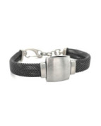Armschmuck aus schwarzem Edelstahl und blanken Edelstahl