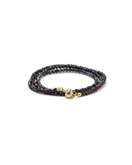 Flexibler Armschmuck mit Spinell und Magnetschließe aus 14 Karat Gelbgold