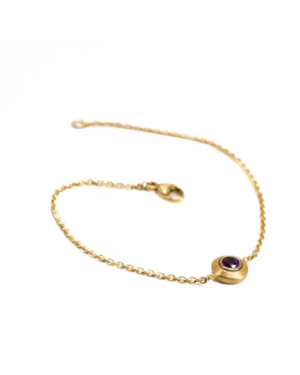Armkette mit facettiertem Amethyst aus 14 Karat Gelbgold