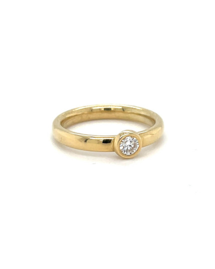 Ring mit Brillanten in Rundistenfassung 3mm Ø aus 14 Karat Gelbgold