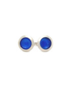 Ohrstecker mit blauem Email aus 925 Silber