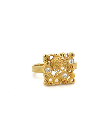 Ring mit Brillanten aus 18 Karat Gelbgold