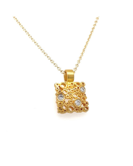 Anhänger mit Brillanten aus 18 Karat  Gelbgold